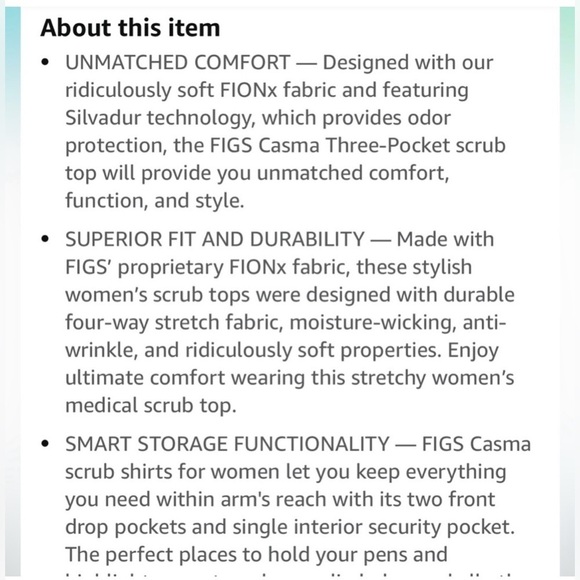 FIGS Casma 3-pocket Scrub Top Grey PO3260 - Picture 15 of 16